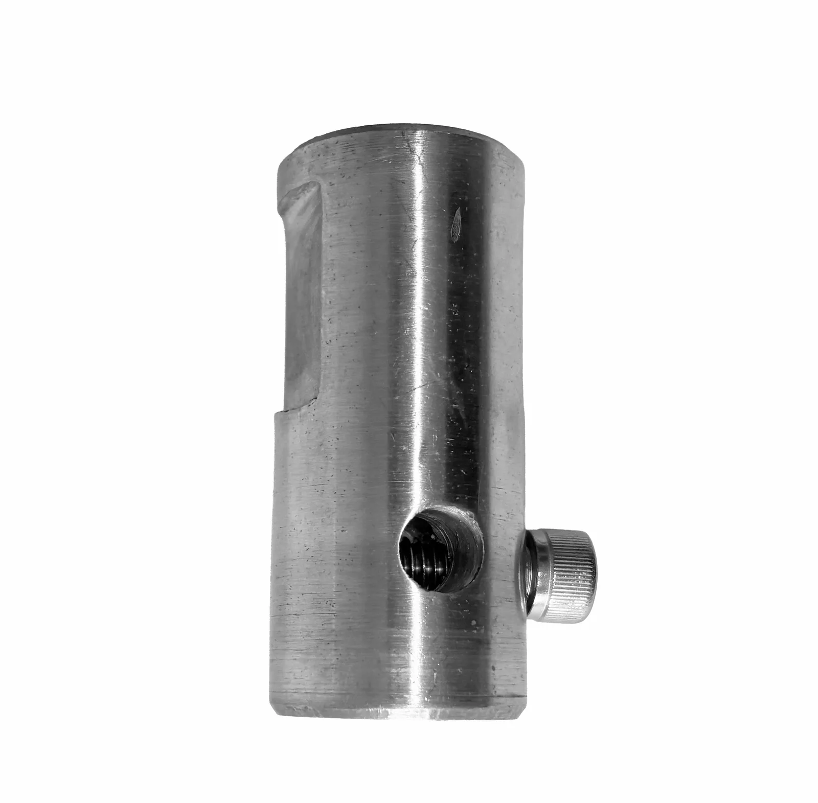 Base cilíndrica en aluminio para punta captadora para varilla de 5/8" cable #4 a 2/0 AWG